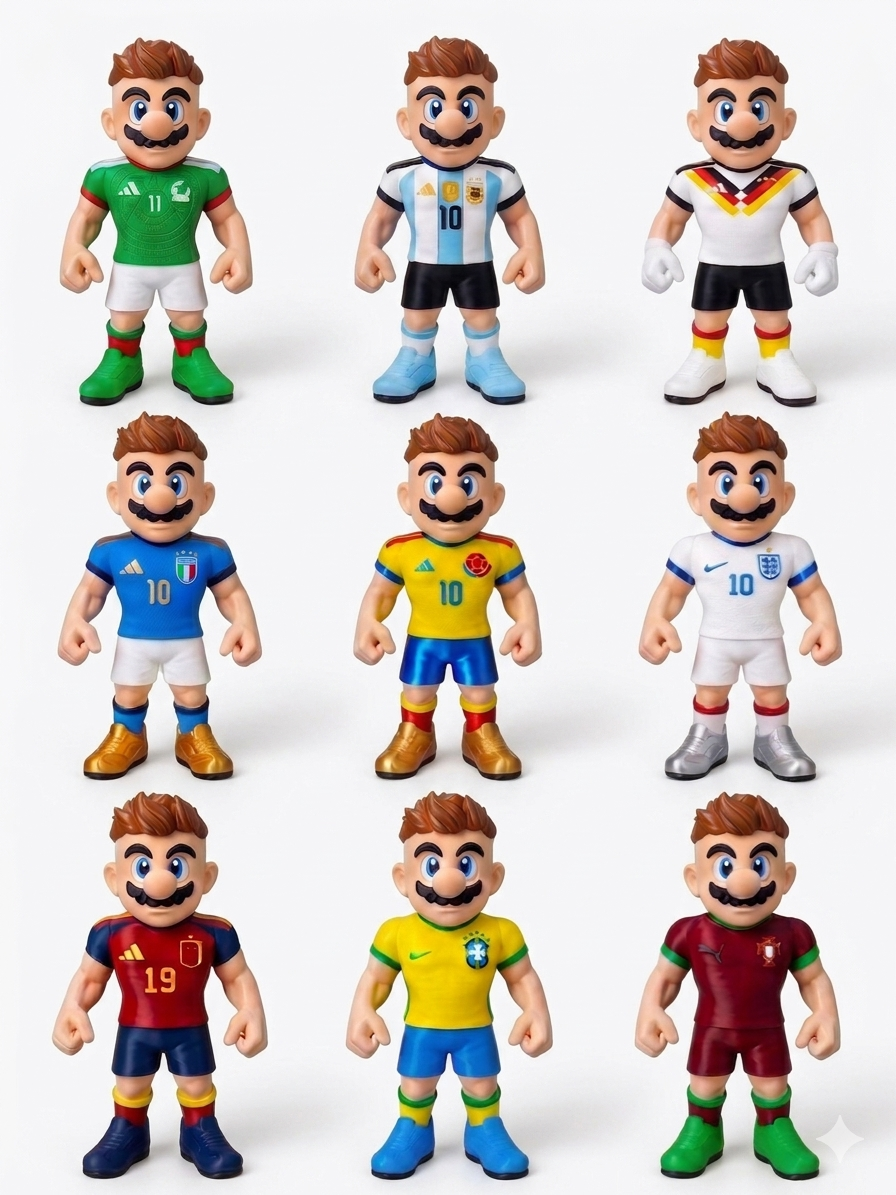 Estátua Colecionável Mario Jogador de Futebol – Edição Especial Mundial 2026